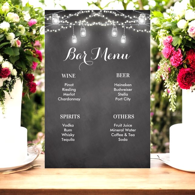 Poster Panneau d'affichage de menu de bar de mariage rust (Créateur téléchargé)