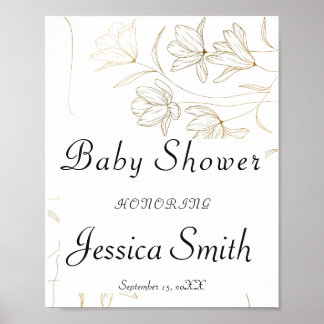 Poster Panneau d'affiche de bienvenue du Baby shower de f