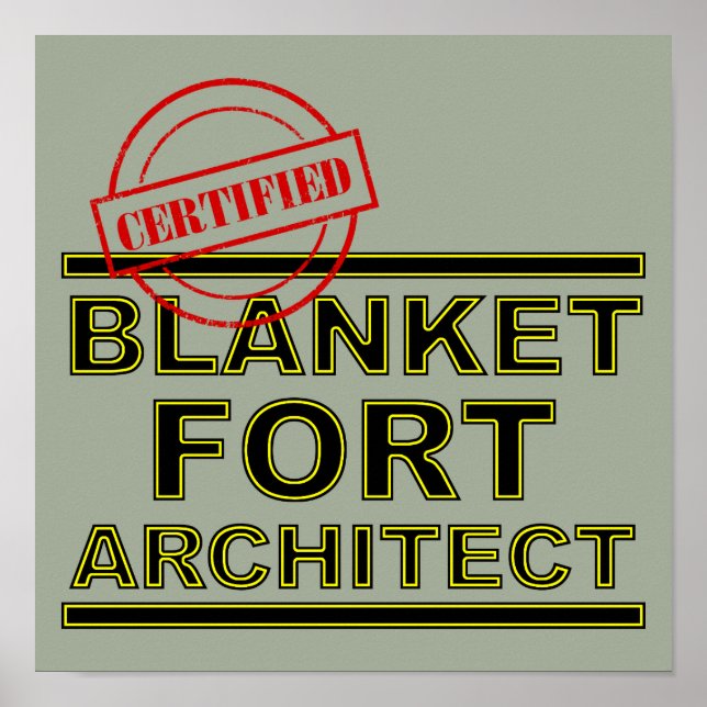 Poster Panneau d'affiche de Blanket Fort Architect Funny (Devant)