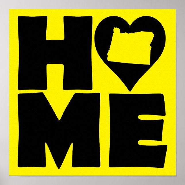 Poster Panneau d'affiche de l'Oregon Home Heart State (Devant)