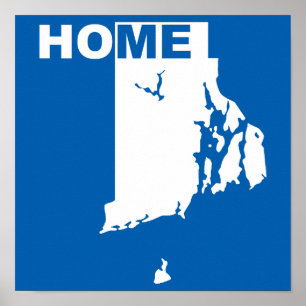 Poster Panneau d'affiche de Rhode Island, maison loin de 