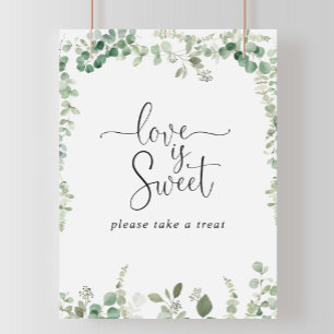 Poster Panneau d'amour de eucalyptus minimaliste géométri