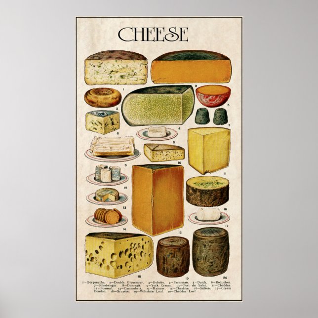 POSTER PANNEAU D'AMOUR DE FROMAGE ILLUSTRATIF 1907 (Devant)