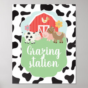 Poster Panneau d'anniversaire de ferme panneau de nourrit