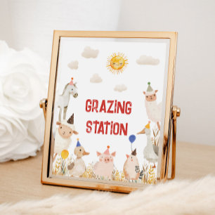 Poster Panneau d'anniversaire de la ferme de la station d