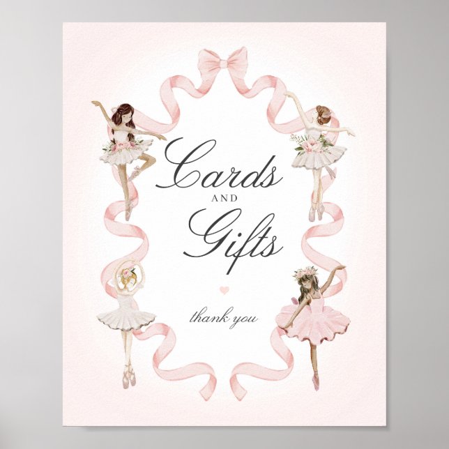 Poster Panneau d'anniversaire Little Ballerina Cartes et  (Devant)