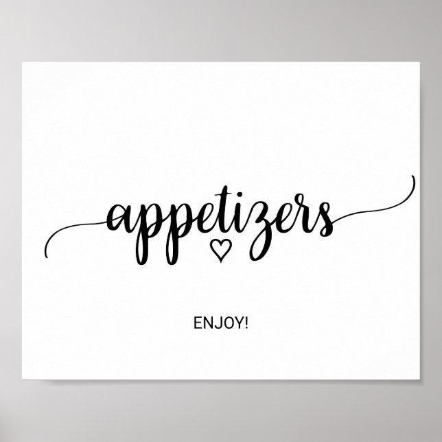 Poster Panneau d'apéritifs simple calligraphie noire (Devant)
