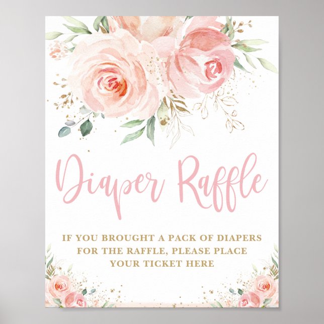 Poster Panneau de Baby shower à gaufre rose pâle (Devant)