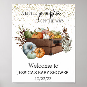 Poster Panneau de Baby Shower à l'aquarelle Petite Citrou
