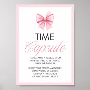 Poster Panneau de Baby shower Coquette Bow rose