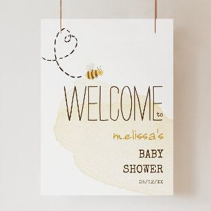 Poster Panneau de Baby shower de bienvenue de Sweet Bumbl