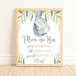Poster Panneau de baby shower de Momosa bar mimosa
