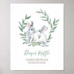 Poster Panneau de Baby shower du chapelet de bois