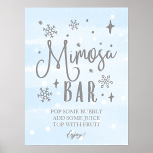 Poster Panneau de Baby Shower Hiver Mimosa Winter