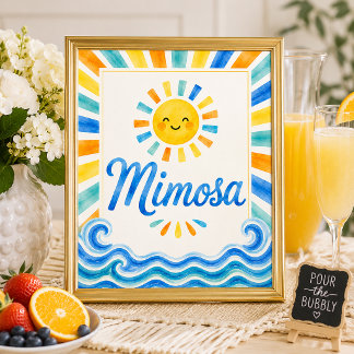 Poster Panneau de Baby Shower Mimosa Bar - Voici le Fils