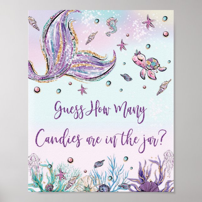 Poster Panneau de Baby Shower pour deviner combien de bon (Devant)