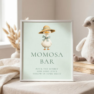 Poster Panneau de Baby Shower Silly Goose Sage Momosa Bar