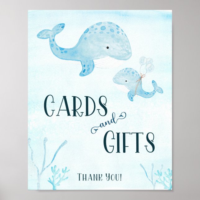 Poster Panneau de Baby showers et cadeaux de la baleine d (Devant)