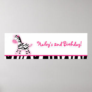 Poster Panneau de bannière Baby shower rose doux