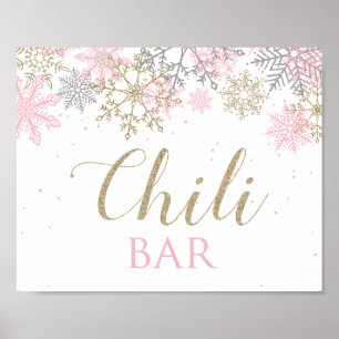 Poster Panneau de bar à chili pour anniversaire de Winter
