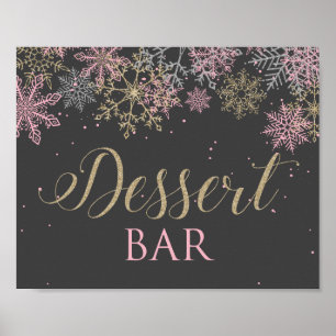 Poster Panneau de bar à desserts de Pays des merveilles d
