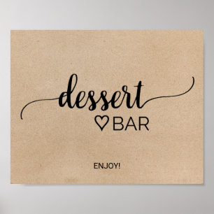 Poster Panneau de bar à desserts en calligraphie kraft fa