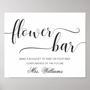 Poster Panneau de bar à fleurs minimal moderne de Leyton