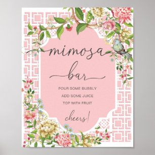 Poster Panneau de bar à mimosa pour baby shower avec chin