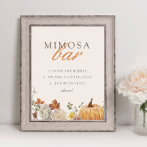Panneau de bar à Mimosa pour Baby Shower Rustique 
