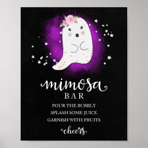 Poster Panneau de bar à mimosa pour Baby Shower sur le th