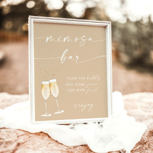 Poster Panneau de bar à Mimosa pour enterrement de vie de