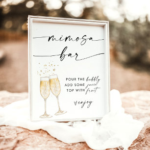 Poster Panneau de bar à Mimosa pour mariage bohème   Bar 