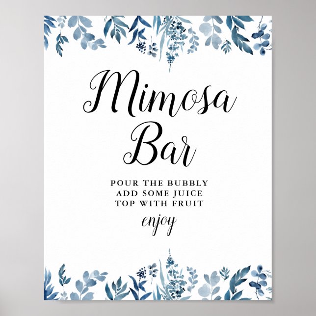 Poster Panneau de bar à mimosa pour une douche de mariée  (Devant)