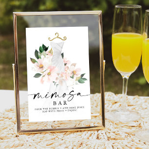 Poster Panneau de bar à Mimosa pour une élégante douche d