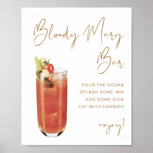 Poster Panneau de bar Bloody Mary bohème INDIE