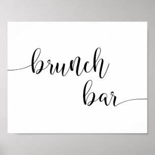 Poster Panneau de bar de brunch de calligraphie rustique 