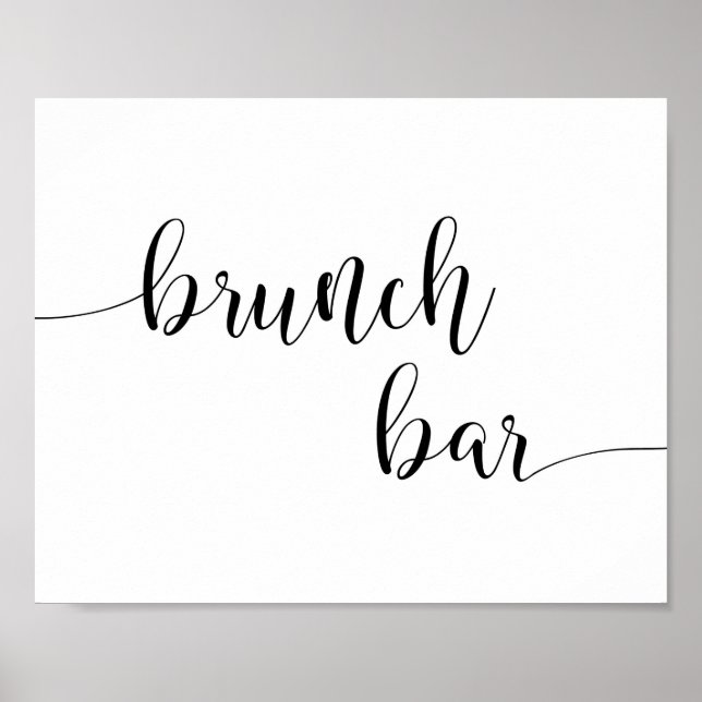 Poster Panneau de bar de brunch de calligraphie rustique  (Devant)