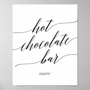 Poster Panneau de bar de chocolat chaud en calligraphie n