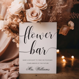 Poster Panneau de bar de fleurs minimaliste moderne de Le