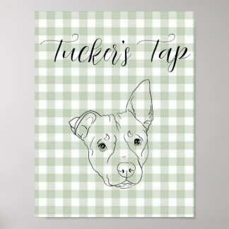 Poster Panneau de bar de mariage avec chien