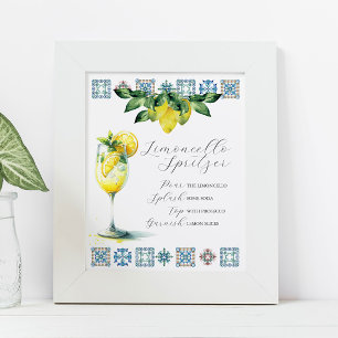Poster Panneau de bar de mariage Recette de Spritzer au L