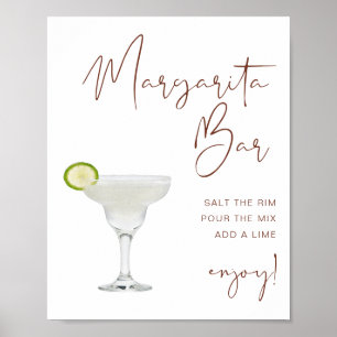 Poster Panneau de bar Margarita Boho en terre cuite CORIA
