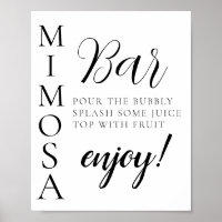 Panneau de bar Mimosa à script minimal