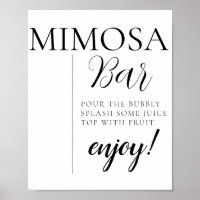 Panneau de bar Mimosa à texte de calligraphie mini