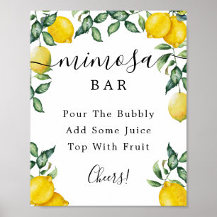 Poster Panneau de bar Mimosa aux citrons