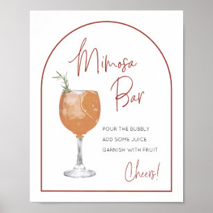 Poster Panneau de bar Mimosa en terre cuite d'architectur