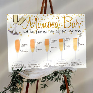 Poster Panneau de Bar Mimosa Étincelant pour Brunch de Ma