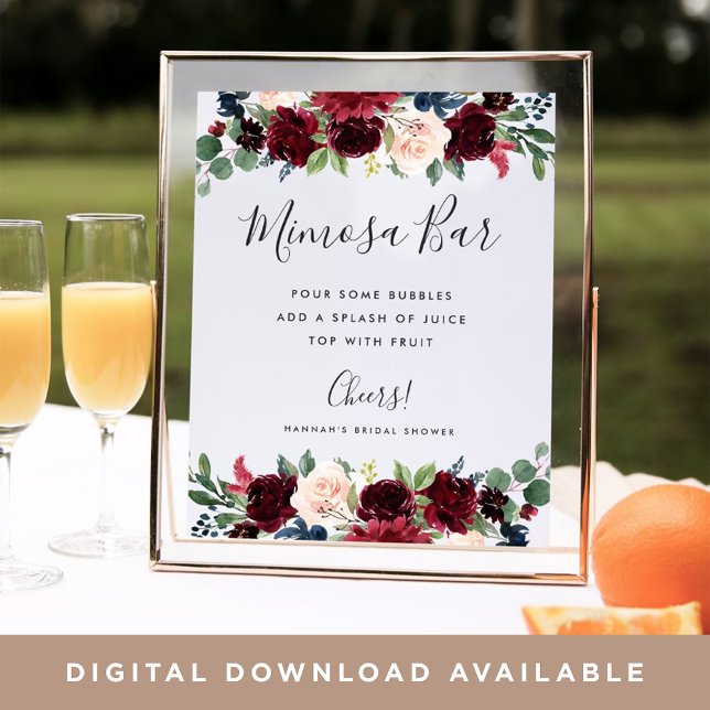 Poster Panneau de bar Mimosa Fleur Radieuse (Créateur téléchargé)