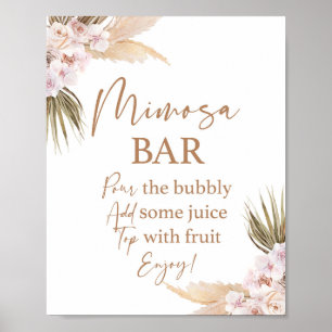 Poster Panneau de bar Mimosa Herbe de la Pampa