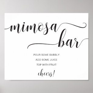 Poster Panneau de bar Mimosa minimaliste moderne Leyton